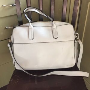 Ben Minkoff leather white grey briefcase bag